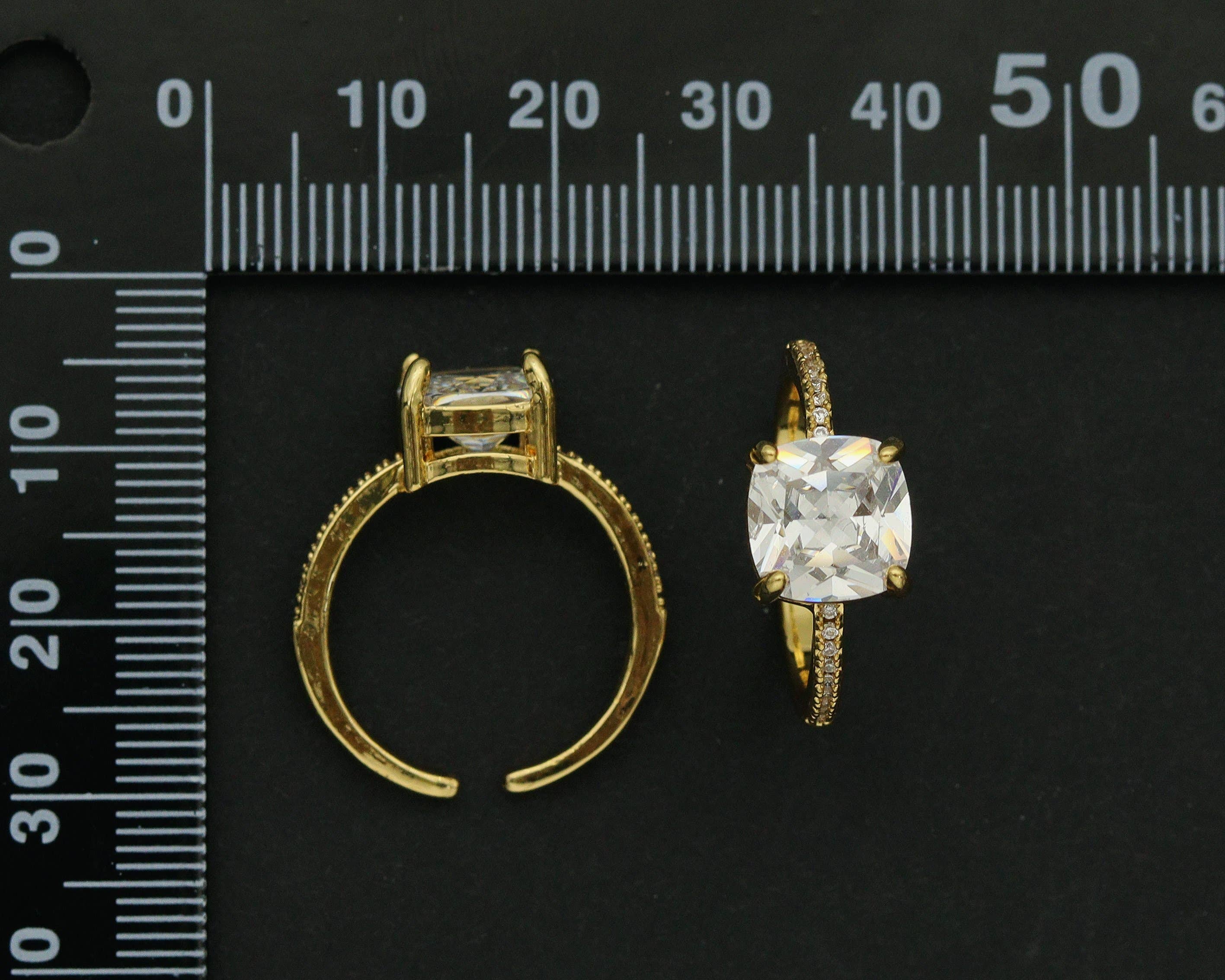 CZ Crown Adjustable ring, Sku#X310