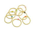 CZ Enamel Smiley Face Gold Hematite Bracelet, Sku#EF148