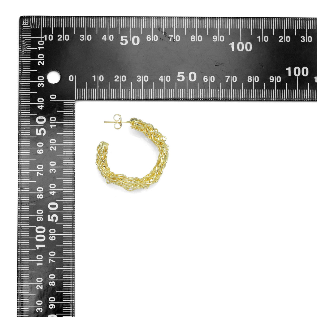 Double Wave Hollow Line Hoop Earrings, Sku#FH237