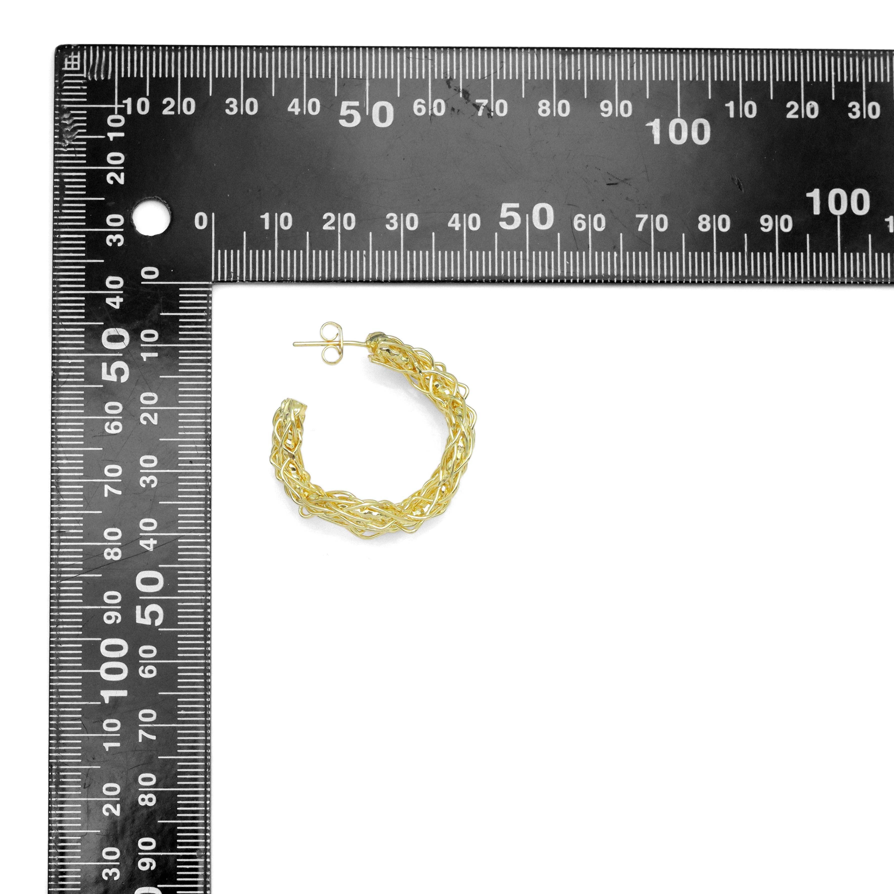 Double Wave Hollow Line Hoop Earrings, Sku#FH237