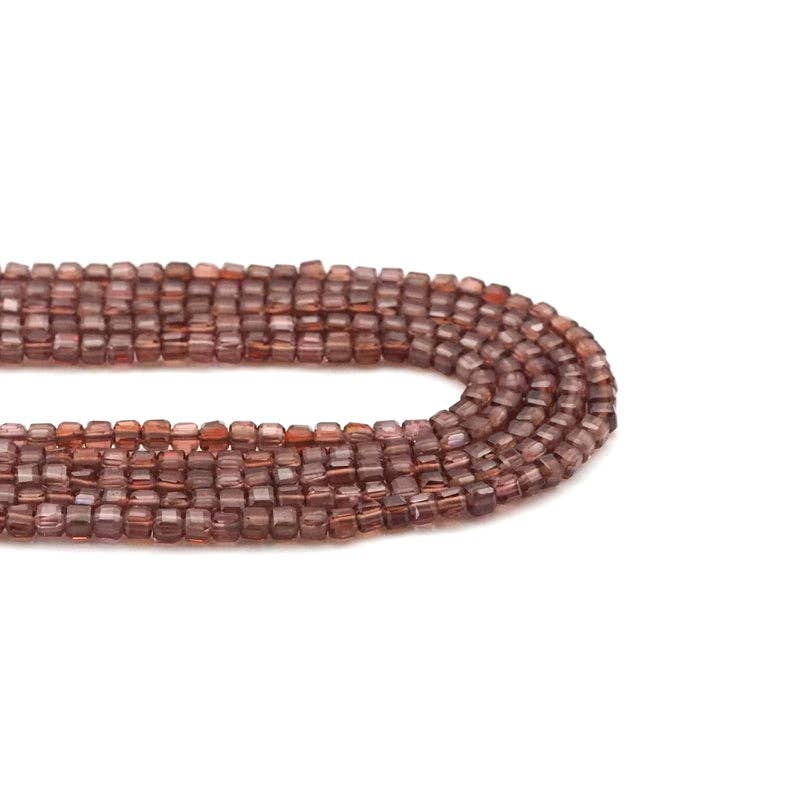 Genuine Garnet Faceted Cube Beads, 2.5mm, Sku#U1550