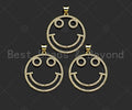 CZ Micro Pave Smiley Face Shape Pendant/Charm, 18K Gold Filled Charm, Necklace Bracelet Charm Pendant,26x29mm,Sku#LK322