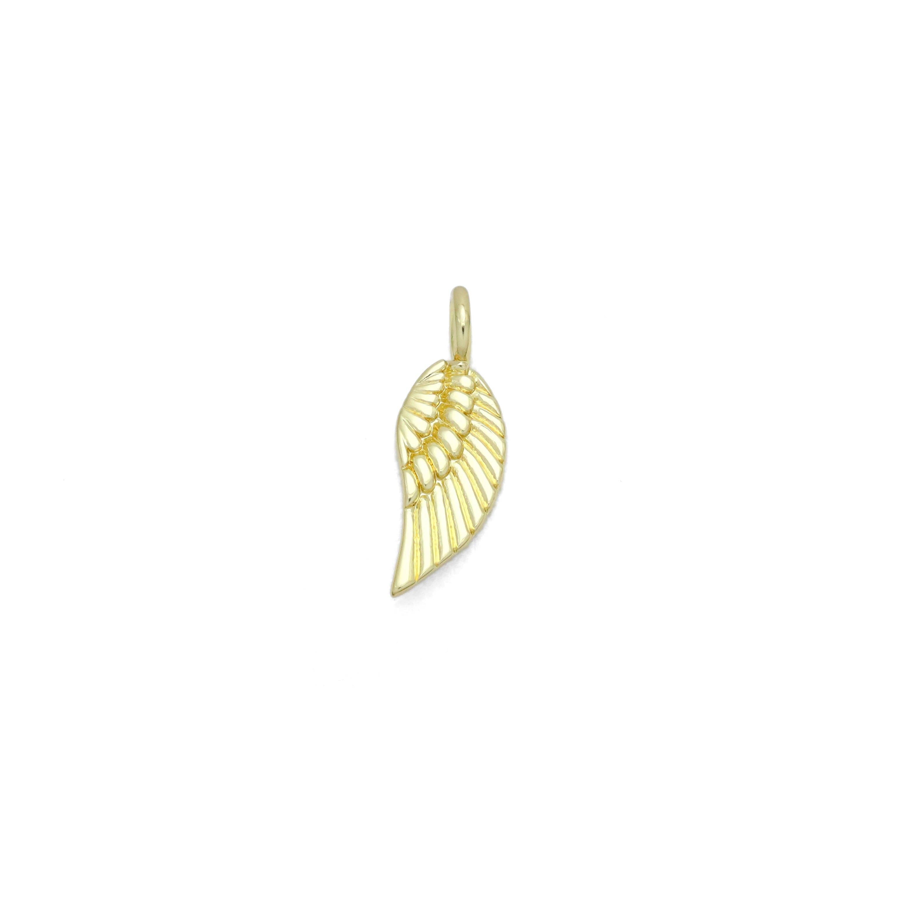 Gold Wing Shape Charm Pendant, Sku#Y982