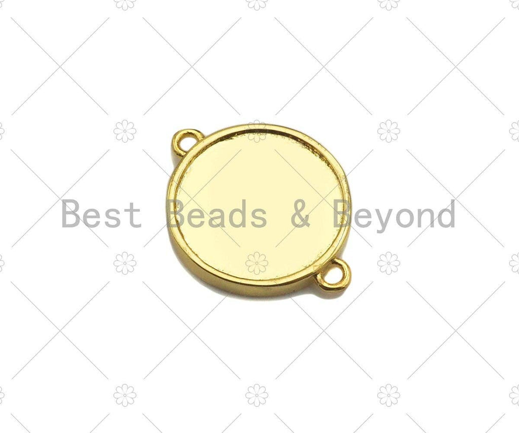 Enamel Turquoise Blue Fish Shape On Round Coin Connector,Dainty Gold Round Connector,Enamel Jewelry,19x15mm,Sku#Y420