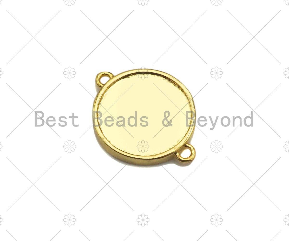 Enamel Turquoise Blue Fish Shape On Round Coin Connector,Dainty Gold Round Connector,Enamel Jewelry,19x15mm,Sku#Y420