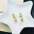 CZ Enamel Round Evil Eye Adjustable Ring, Sku#Y694