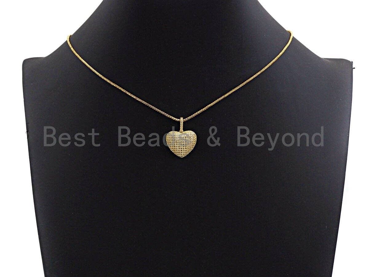 Clear CZ Micro Pave Heart Pendant/Charm, Bracelet Necklace Cubic Zirconia  Heart Pendant Charm, 18x17mm,sku#Z478