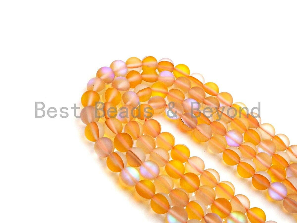 NEW COLOR!!! Spectrolite Yellow Quartz Matte, High Quality in Round 6mm/8mm/10mm/12mm, Yellow Manmade Crystal, 15.5inch strand, SKU#U820