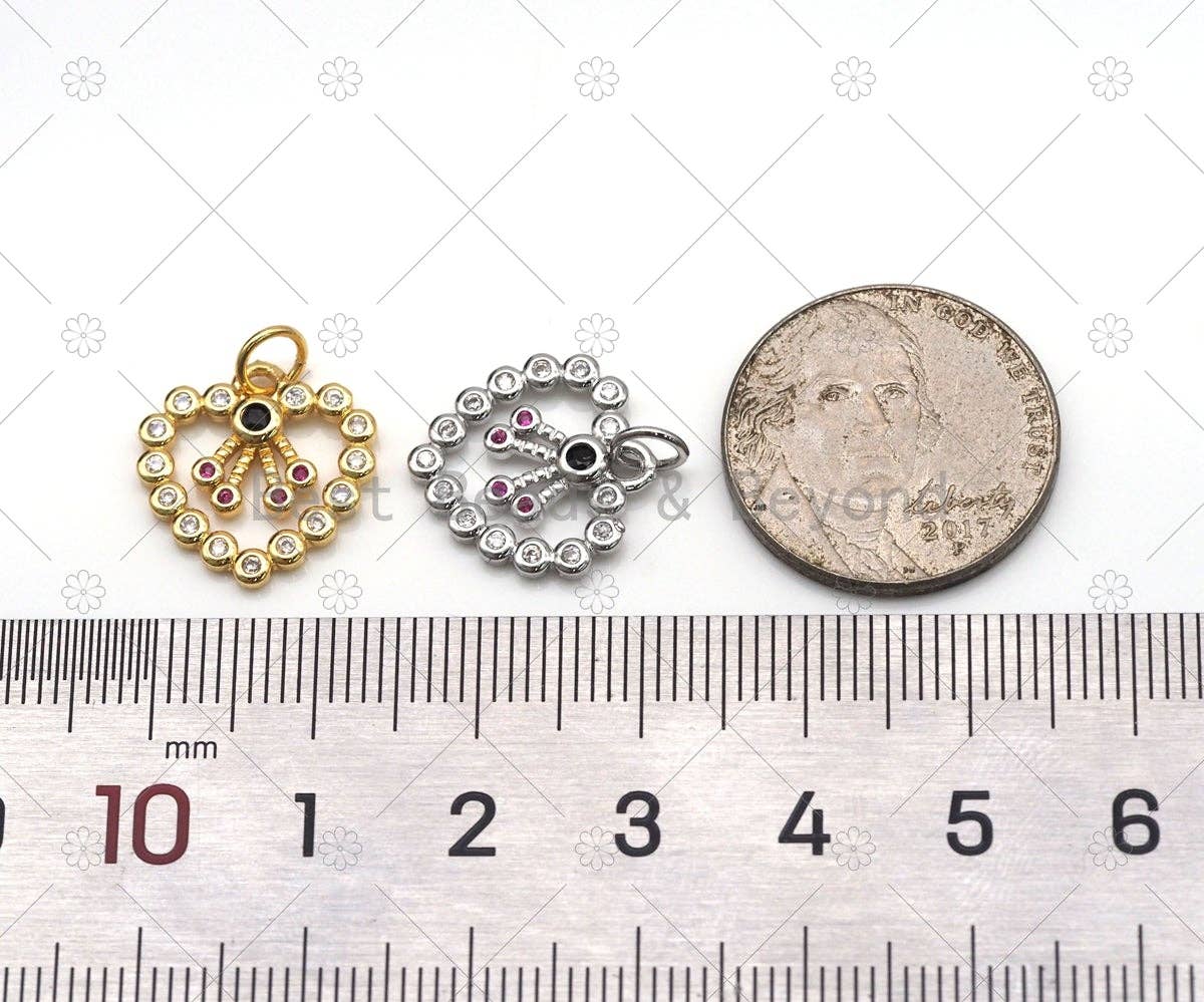 CZ Heart Shape Charm, Sku#JD19