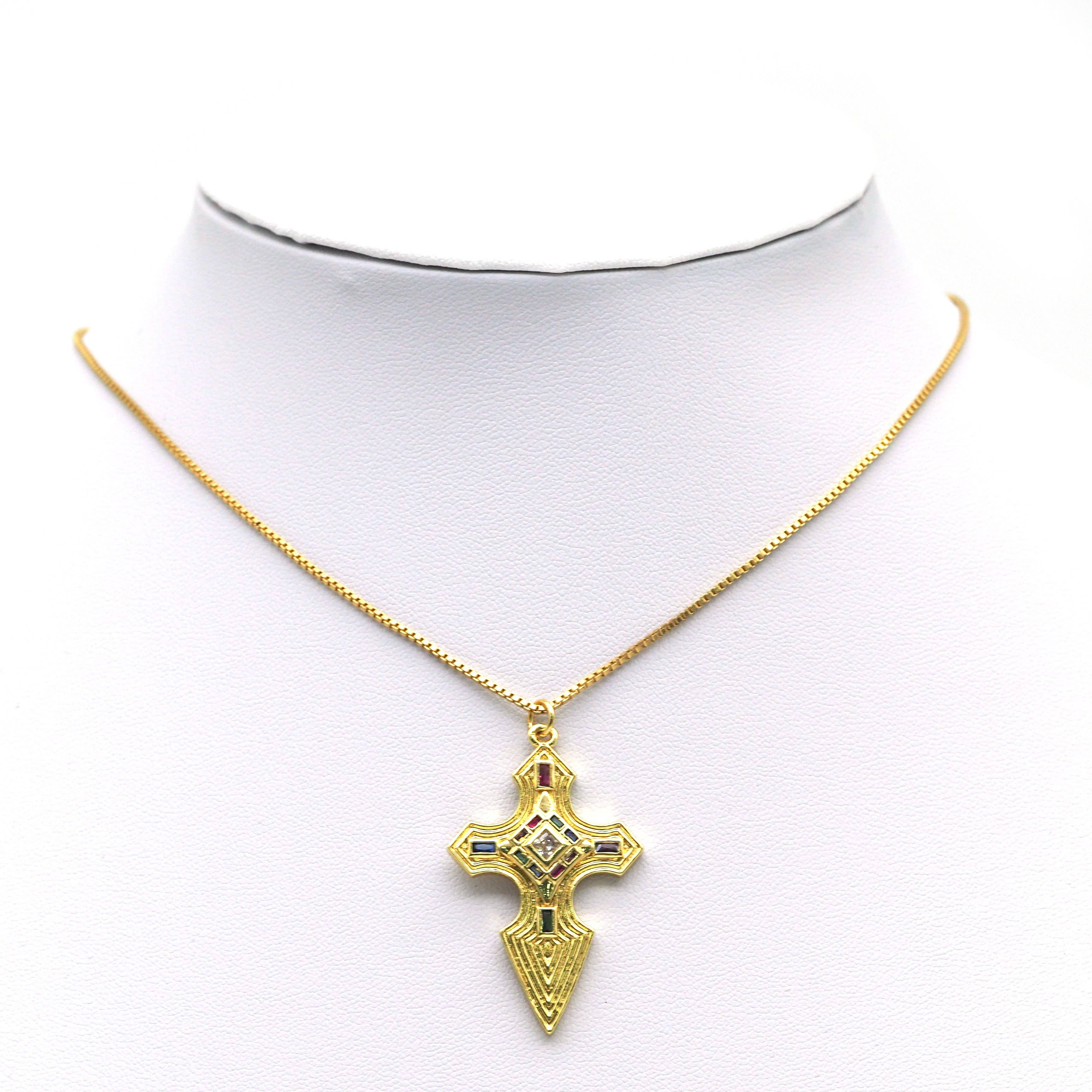 CZ Cross Charm, Sku#LX33