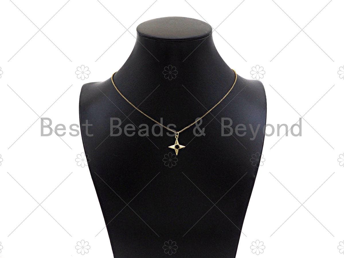Gold Filled North Star Shape Pendant, 18K Gold Filled Star Charm, Necklace Bracelet Charm Pendant, 15x18mm, Sku#Y447