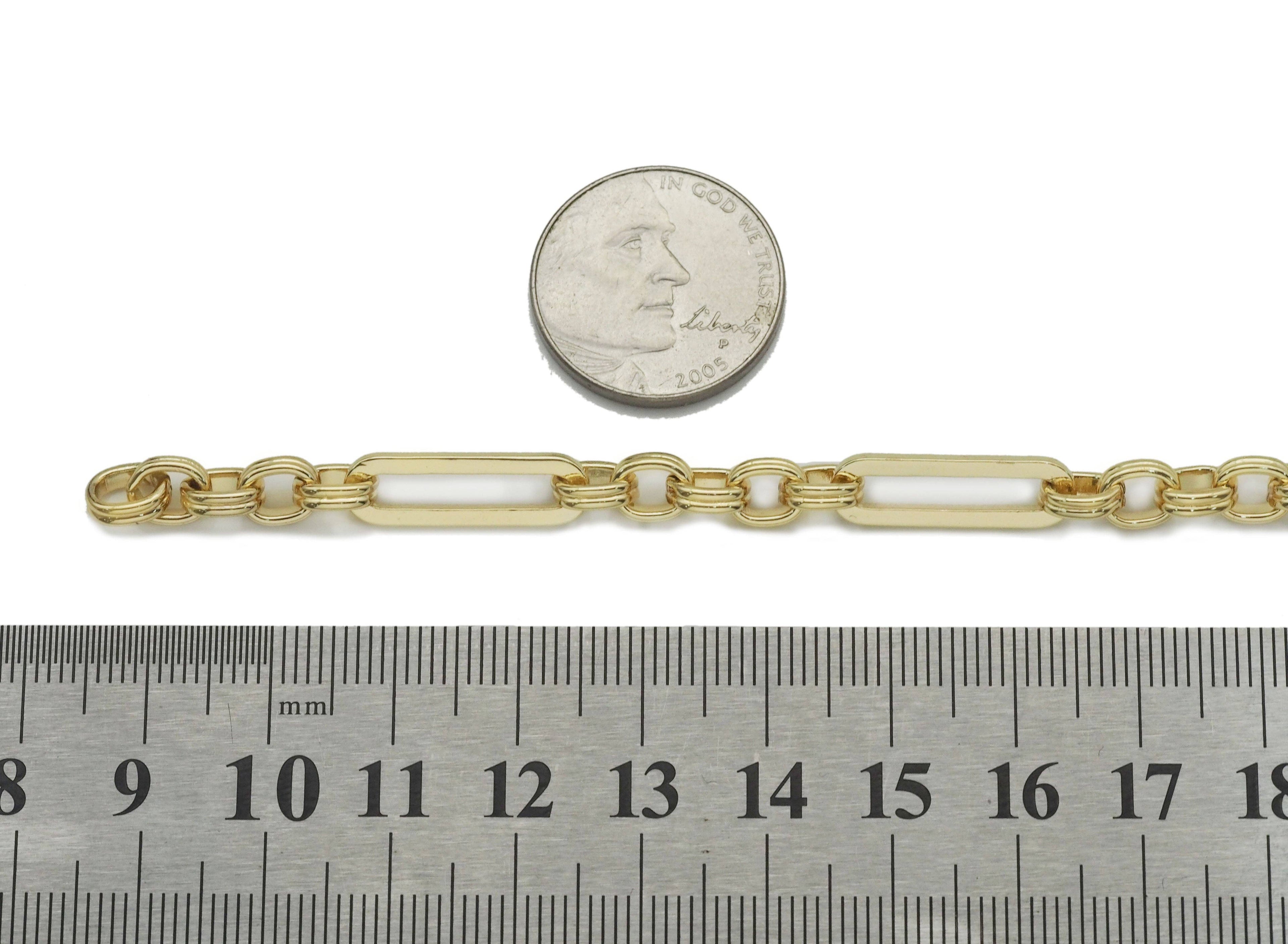 Long Link Mixed Paper Clip Chain by Yard, wholesale chain, unfinished chain, sku# LS28