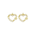 Pearl Flower Heart  Pendant Charm, Sku#LK885