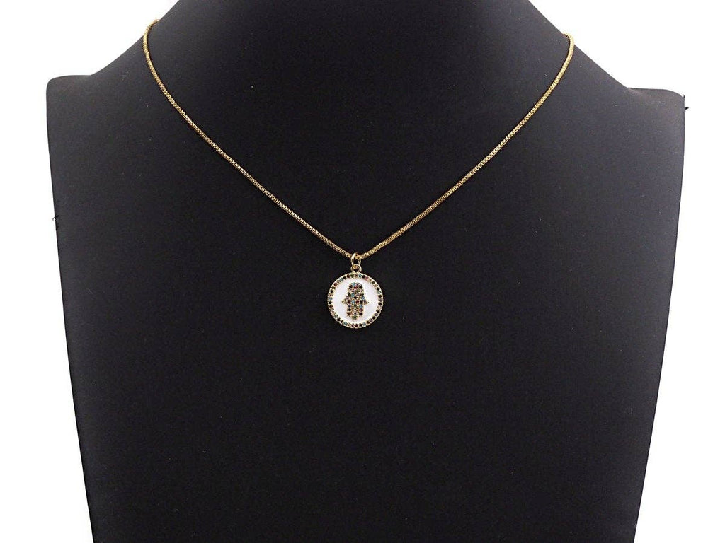 Enamel Colorful Hamsa Hand Coin Pendant,CZ Micro Pave Oil Drop pendant,Enamel pendant,Enamel Jewelry, 17x20mm, sku#F1047C