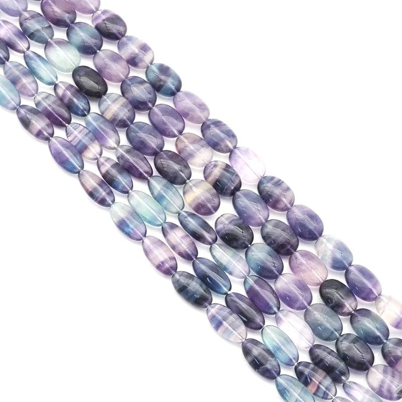 Genuine Fluorite Smooth Oval Beads, 13x17mm/10x20mm. Sku#U1560