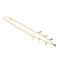 Dangle Colorful Baguette CZ Dainty Chain Necklace,sku#EF311