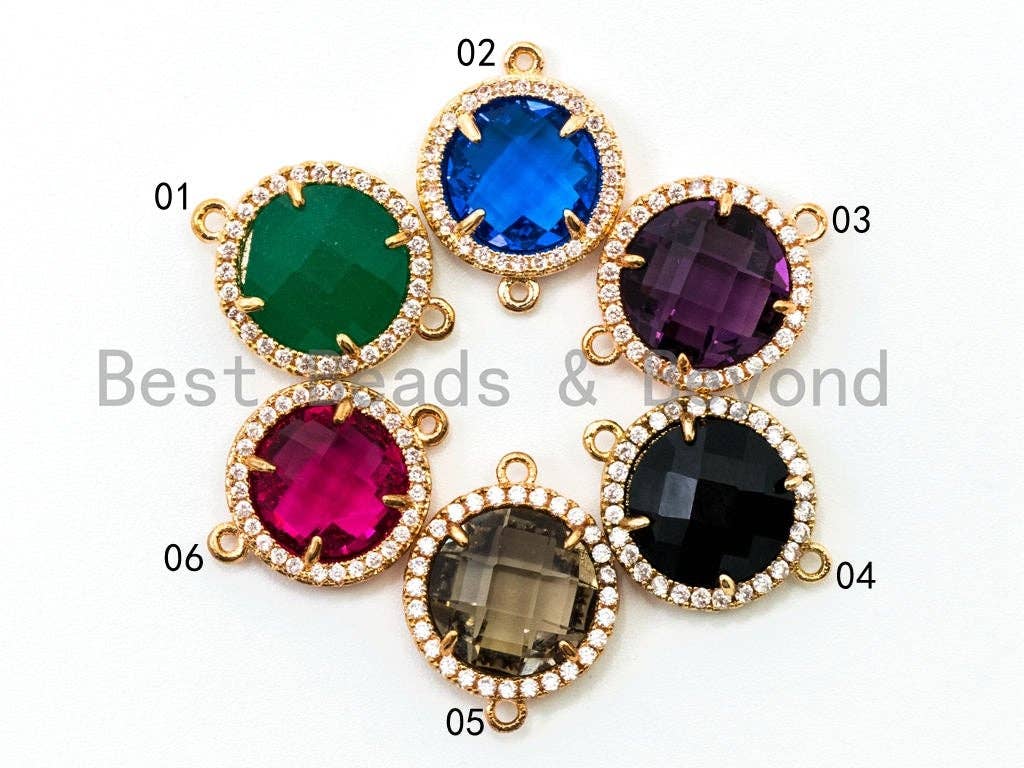Connecteur à Lunette Ronde avec Verre Facetté, 14x19mm, réf. A76