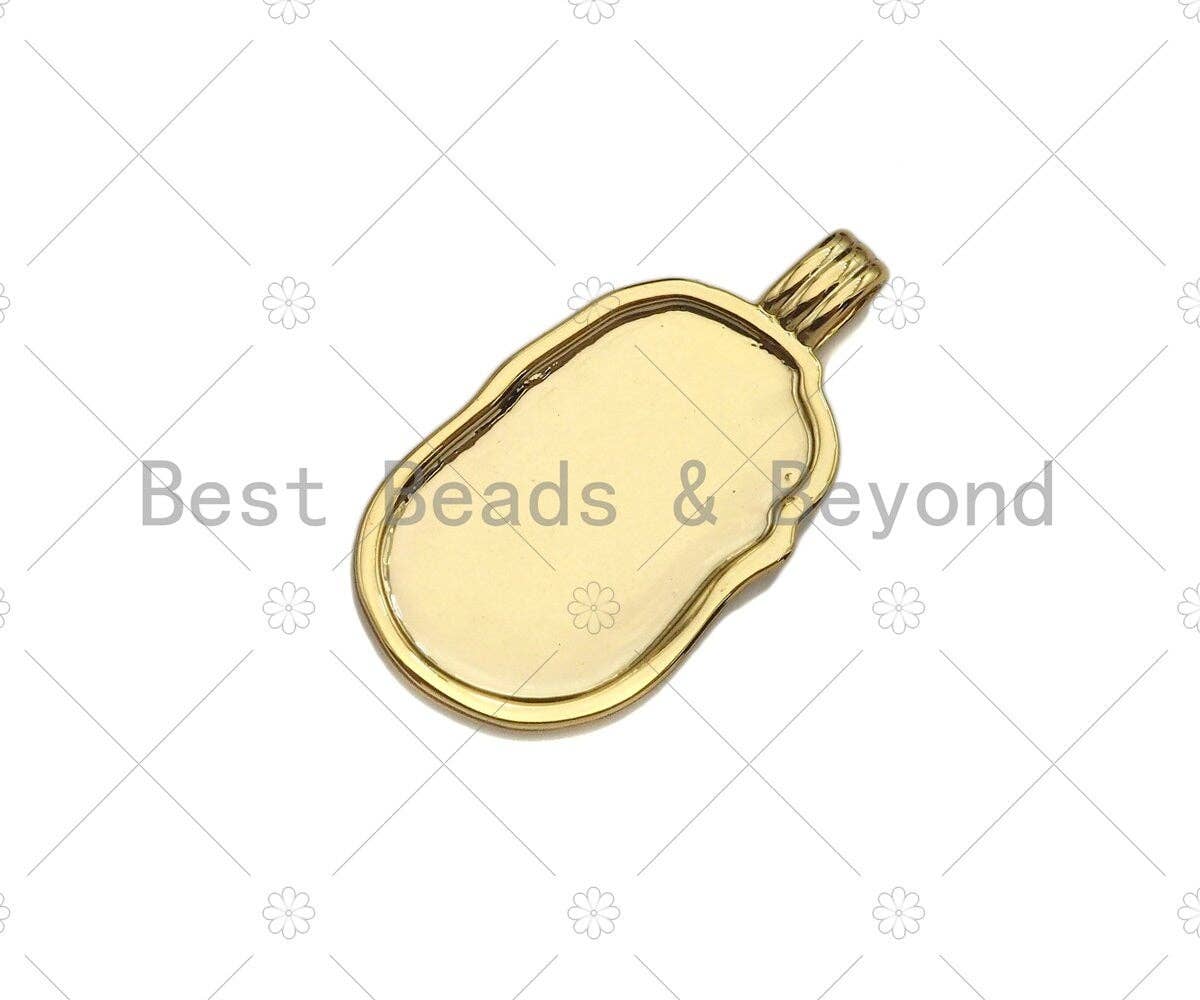 18k Gold Sunrise Tag Pendant/Charm, Sun Charm, Sun rays pendant, Bracelet Necklace Component Supply, 12x24mm, Sku#Y367