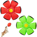 OOXYG Lot de 2 disques volants pour chien, jouet interactif pour animaux de compagnie, soucoupe volante, balles pour chiens moyens et grands, disque lumineux à 3 dents, rouge et vert
