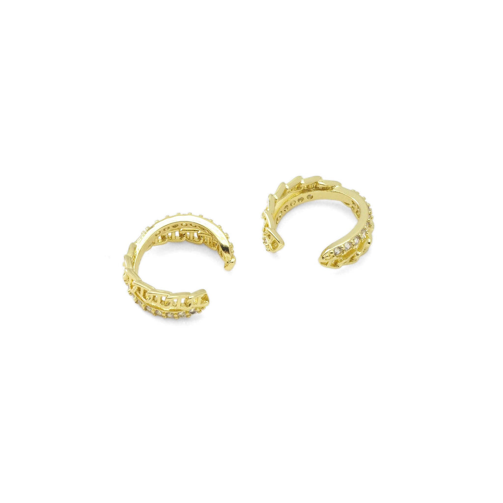 Gold Clear CZ Cross Ear Cuff, Sku#Y820