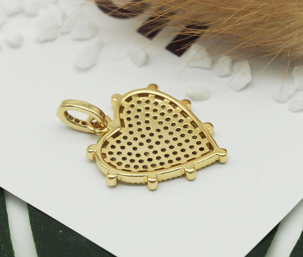 CZ Heart Charm, Sku#Z1439