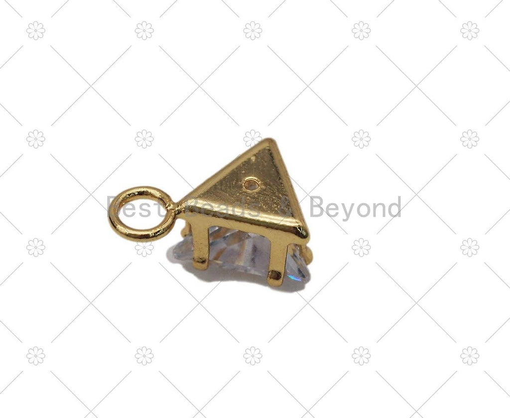 CZ Triangle Shape Charm, Sku#Y583