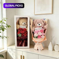 Preserved Rose Bouquet Flowers with Teddy Bear - Celebration, Anniversary, Birthday, Flower Arrangement, Flower Gift, Everlasting Rose, Flowers, for Women,Gift Mother'S Day, Gift Boxes