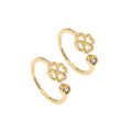 Gold CZ Clover Adjustable Ring, Sku#LK803