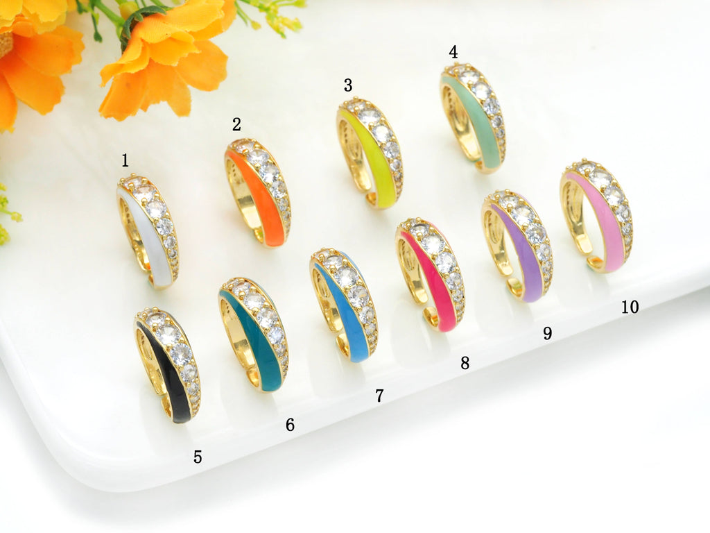 Diamond Enamel Ring, Sku#X355