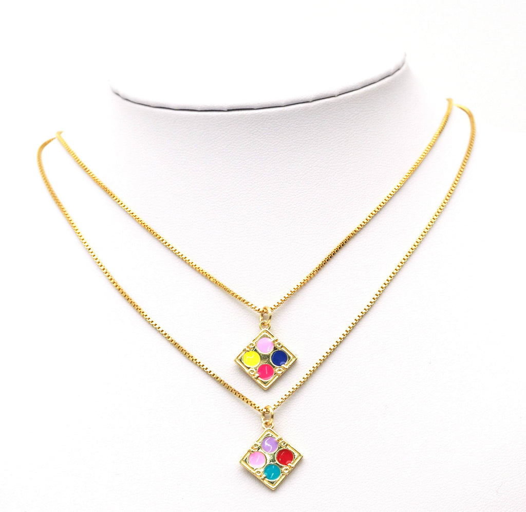 Enamel Dot Charm, Sku#F1458