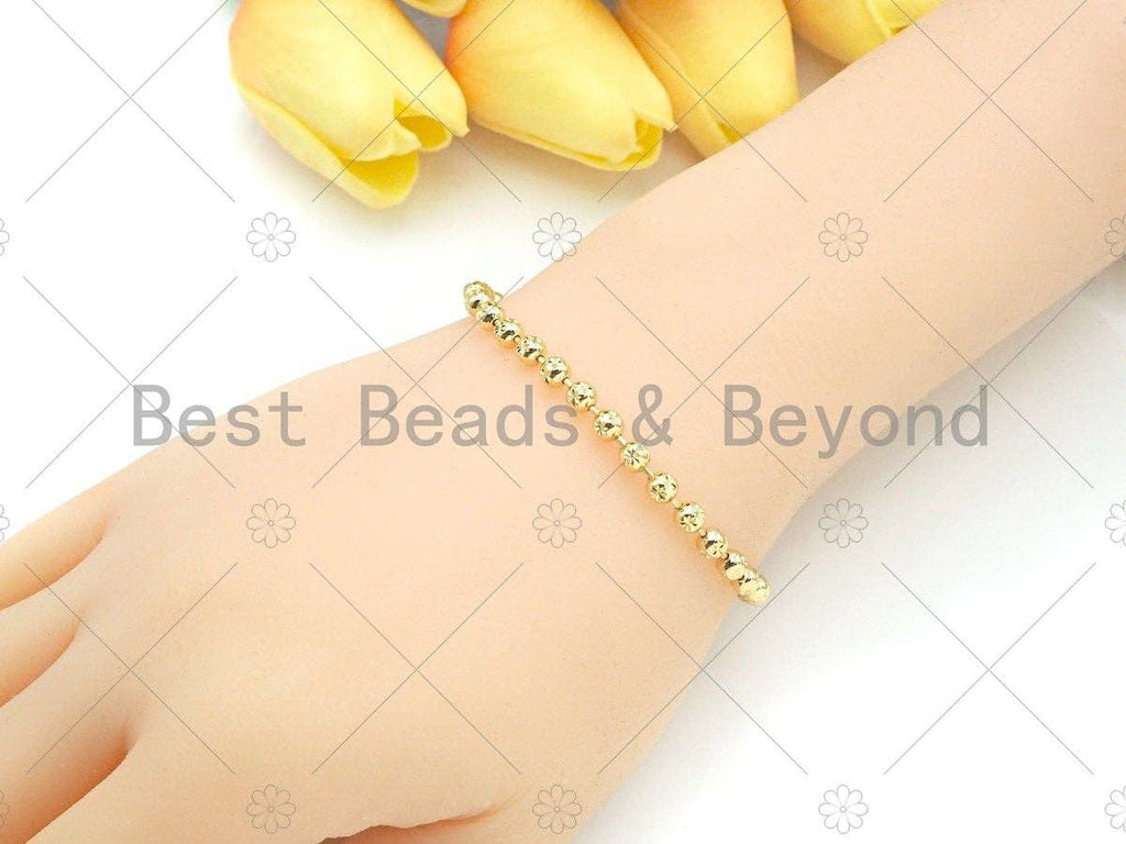 Star Patten Shinny Gold 4mm ball Beads Necklace Bracelet with Lock, Gold Ball beads Necklace, Ball beads Bracelet Necklace set, sku#LD75