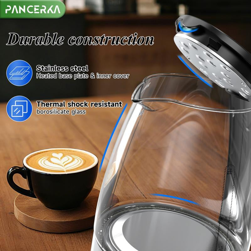 PANCERKA Electric Kettle 1.8L, 1500W Fast Boiling with LED Indicator, Auto Shut-Off, Bpa-Free and Wide Mouth for Easy Cleaning, Electric Tea Kettle for Home, Office