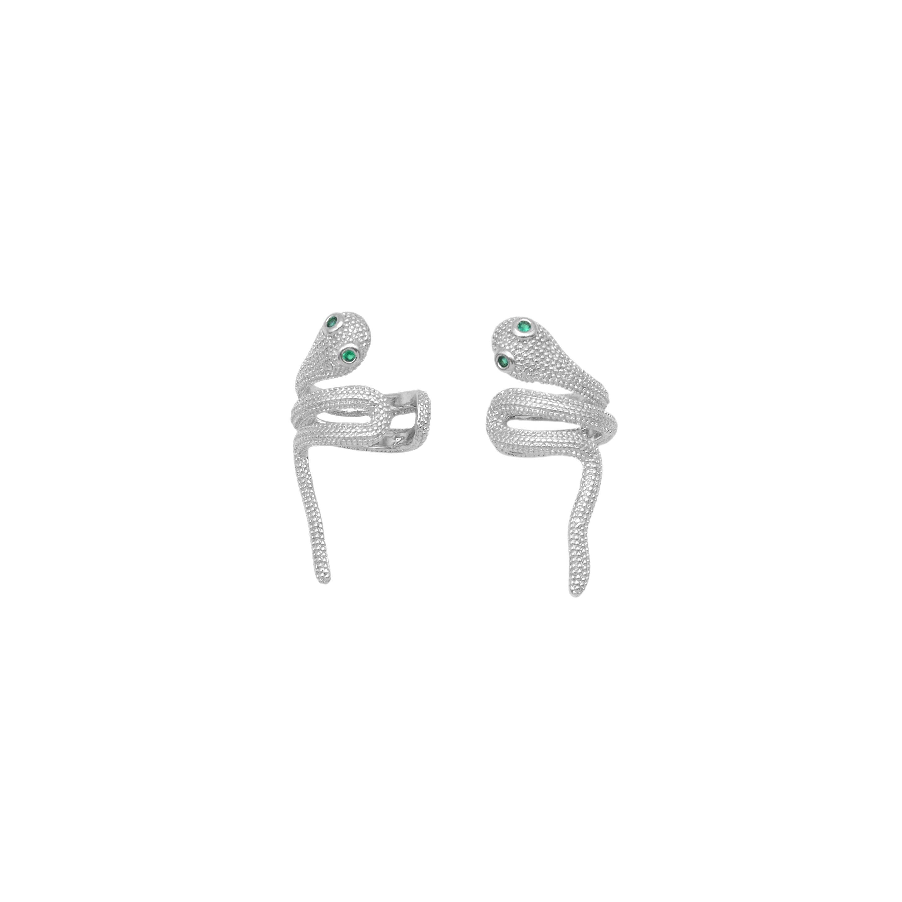 Silver Snake Wrap Ear cuff, Sku#LD672