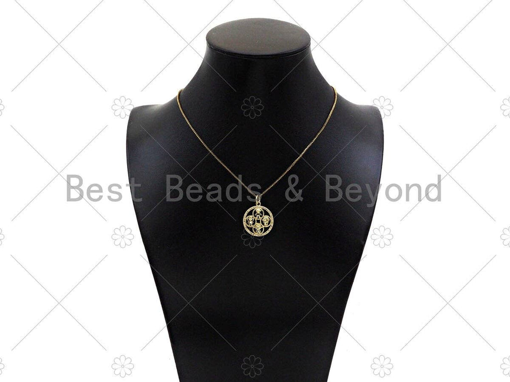 Gold Filled CZ Micro Pave Cute Baby On Round Ring Shape Pendant,18K Gold Filled Girl Boy Charm, Necklace Bracelet Pendant,20x24mm,Sku#LD99