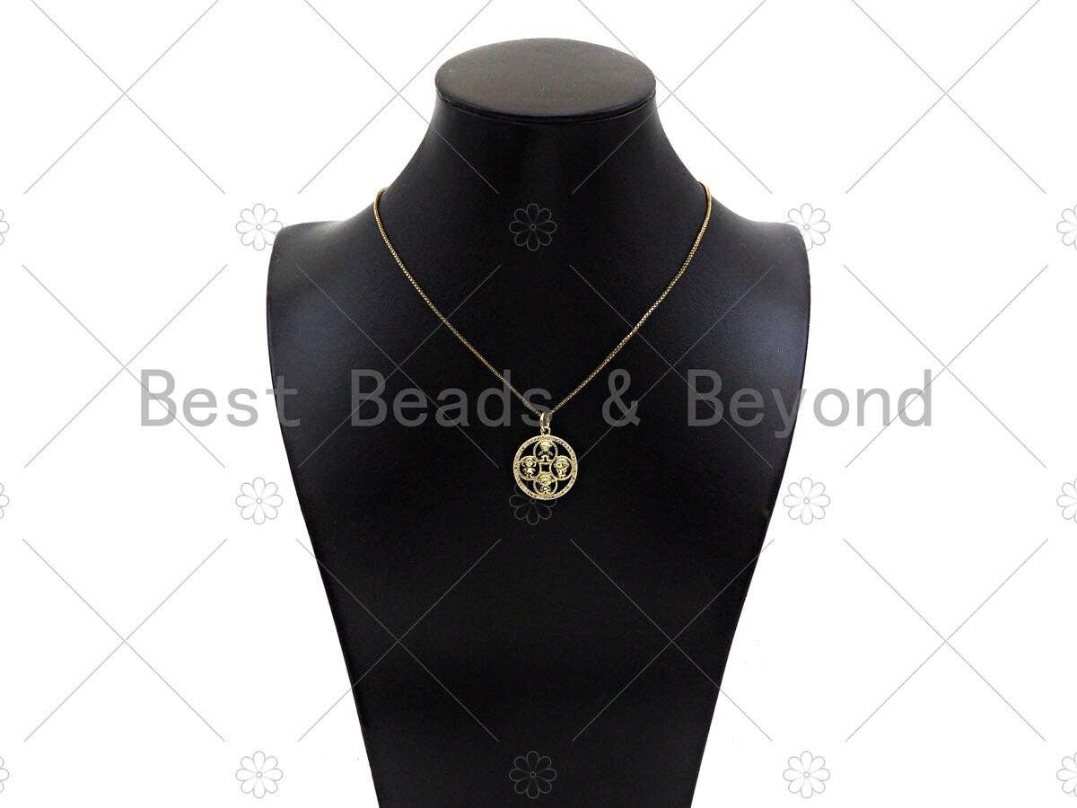 Gold Filled CZ Micro Pave Cute Baby On Round Ring Shape Pendant,18K Gold Filled Girl Boy Charm, Necklace Bracelet Pendant,20x24mm,Sku#LD99