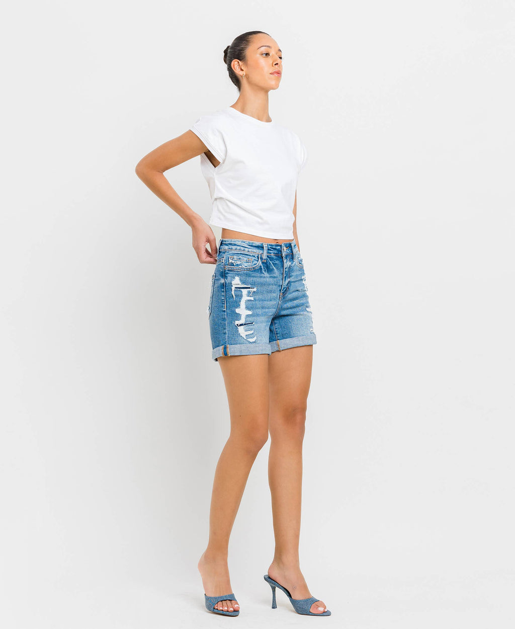CORA HIGH RISE DOUBLE CUFF SHORTS