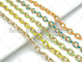 High Quality Colorful Enamel Gold Oval Link Chain by Foot, Gold Enamel Chunky Oval Link Chain, Enamel Statment Chain, 7x11mm, SKU#M333