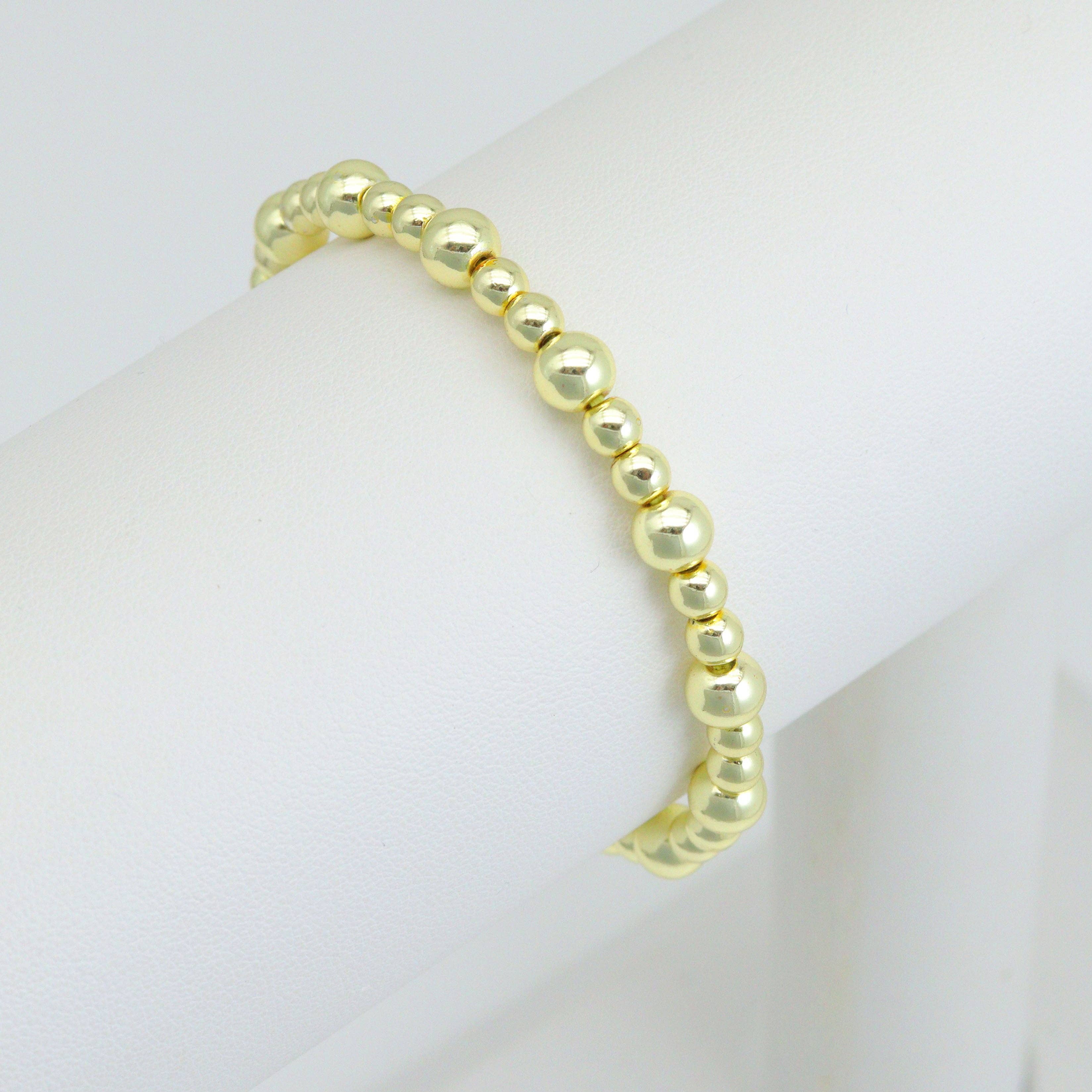 Gold Hematite Strechy Bracelet, Sku#EF628