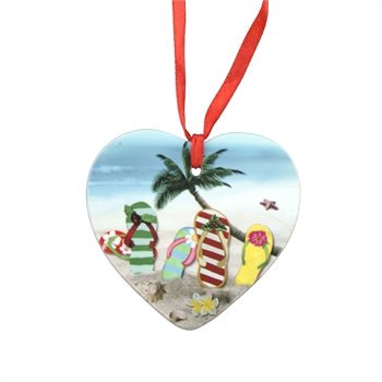 Ceramic Flip Flop Heart Ornament
