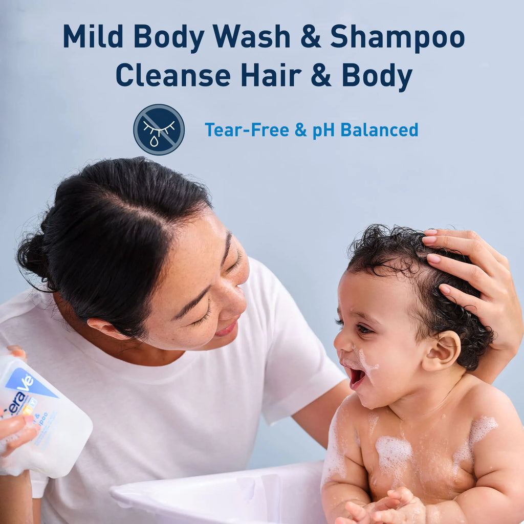 CeraVe Baby Wash & Shampoo | 2-in-1 Tear-Free for Skin Hair Fragrance, Paraben, Dye, Phthalates Sulfate Free Bath| Soap with Vitamin E 16 Ounce 1 Pound (Pack of 1) - # BAGE11110003