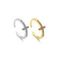 Cross Open Ring, Celestial Gold/Silver Ring, Pave ring, Statement Ring, Bridesmaid Gift, Dainty Cross Ring, 22mm,sku#LD47