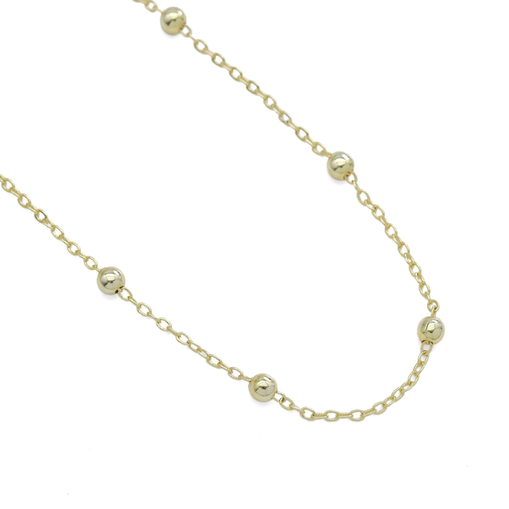 Gold Silver Satalite Ball Chain Adjustable Necklace, Sku#EF553