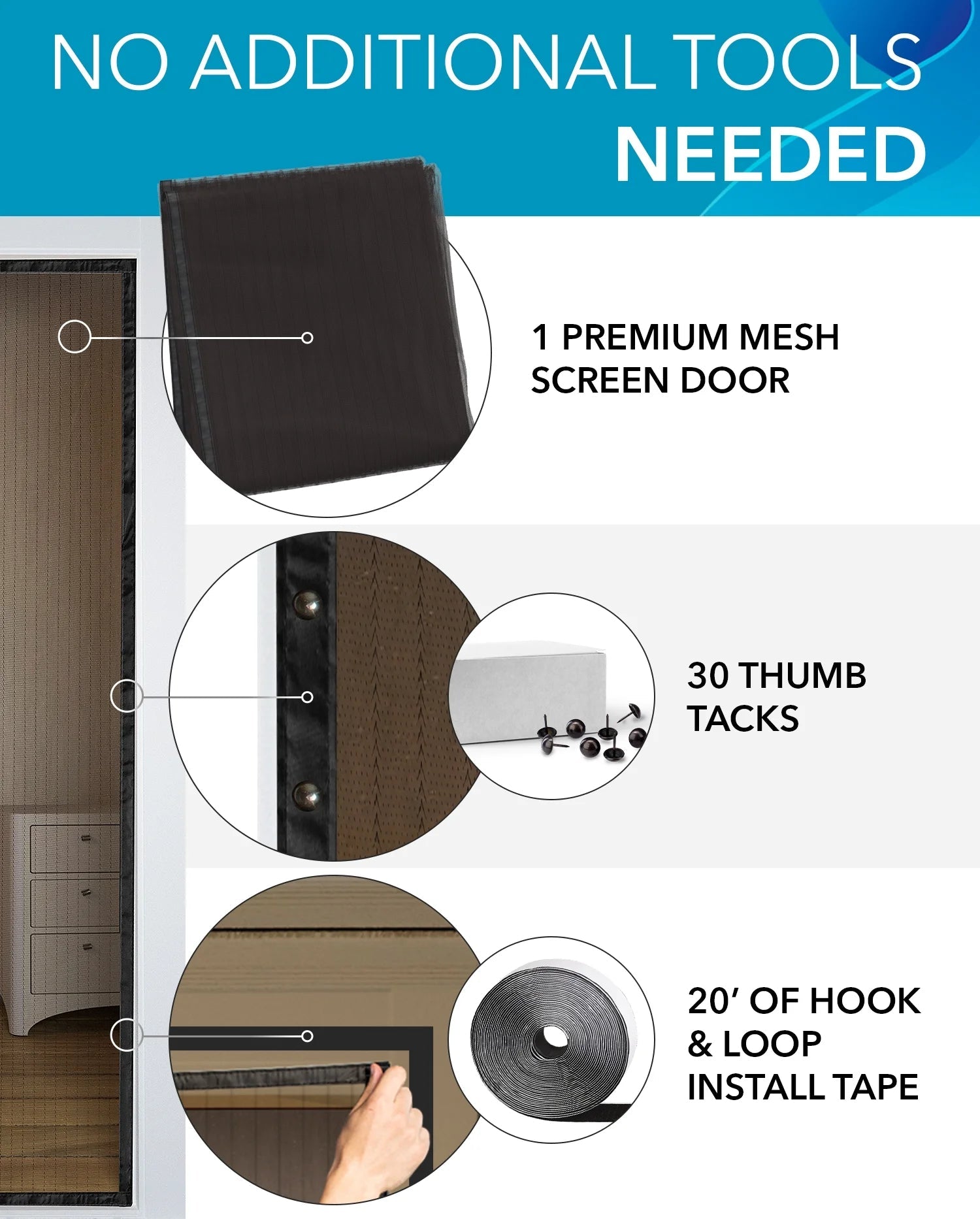 Flux Phenom Magnetic Screen Door Hands-Free Mesh Easy Install 2 Pack 38 X 82