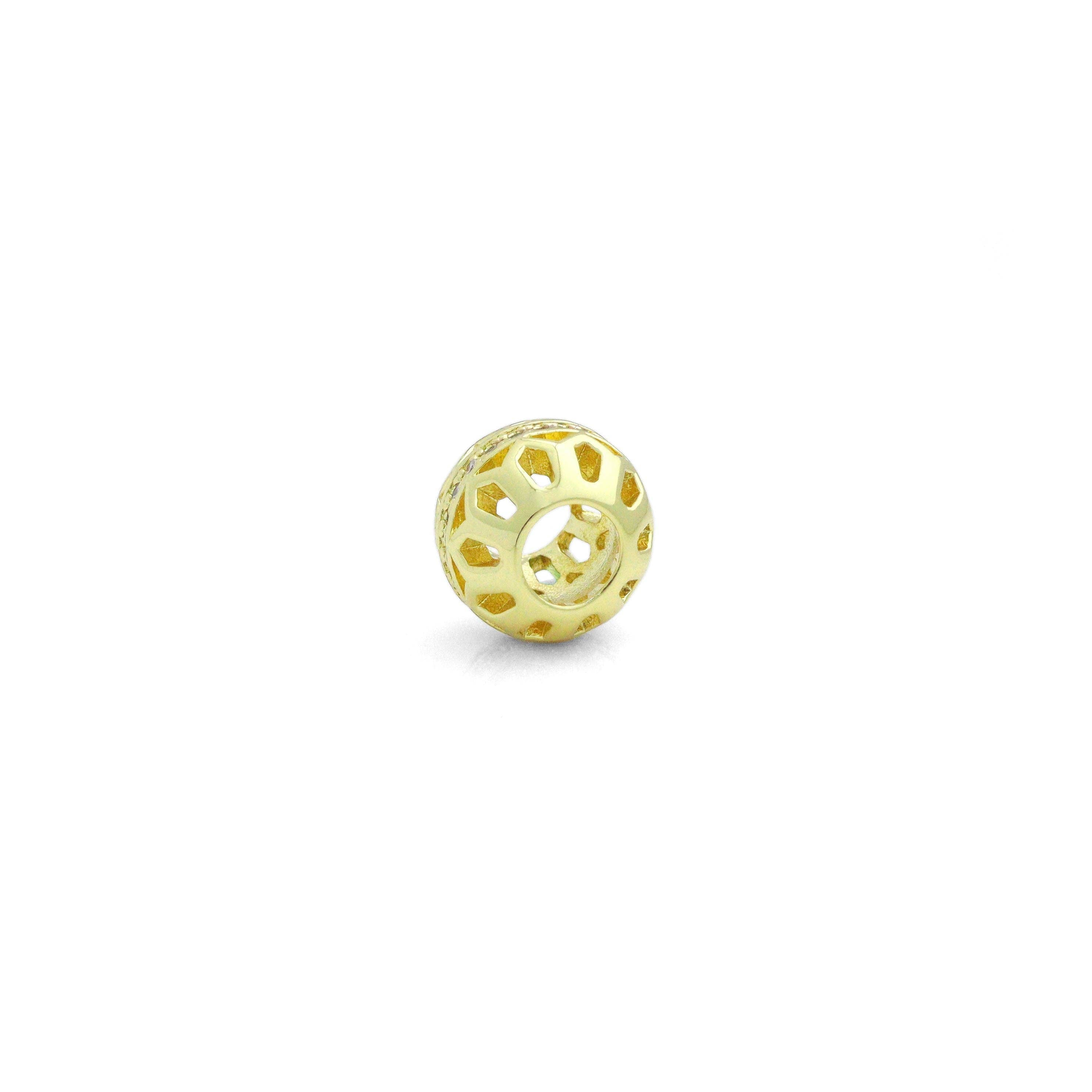 CZ Gold Filigree Large Hole Spacer beads, Sku#LK1156
