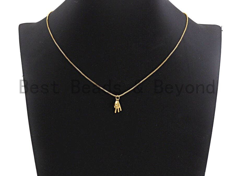 CZ Micro Pave OK Gesture Pendant,Cubic Zirconia Hand Charm, Silver/Gold Pendant,6x14mm,sku#Y216