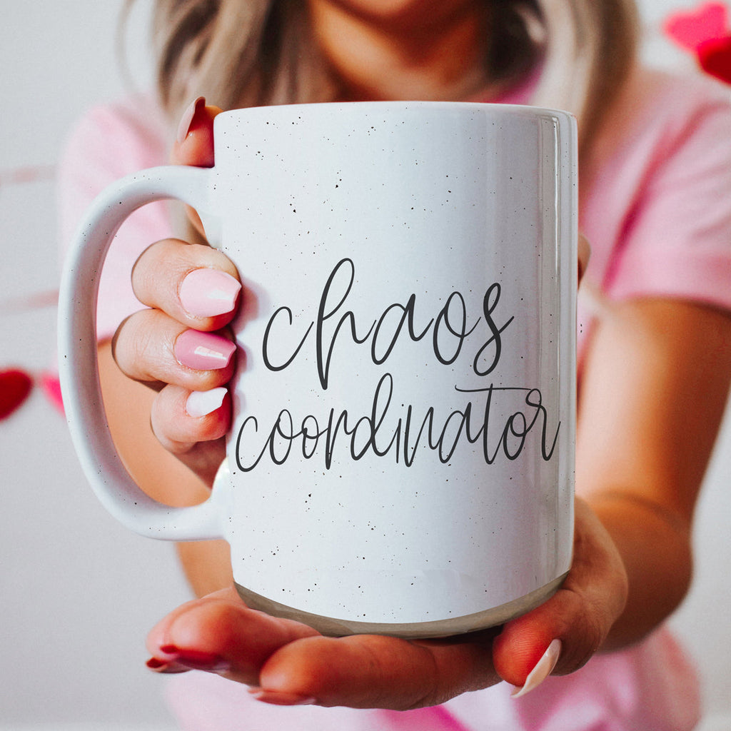 Chaos 16oz Ceramic Coffee Mug Funny Chaos Coordinator Mug For Busy Parents And Office
