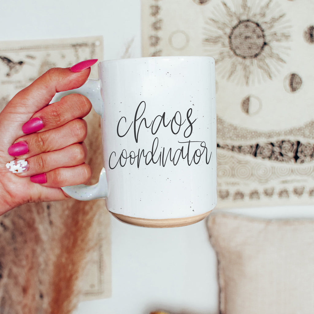 Chaos 16oz Ceramic Coffee Mug Funny Chaos Coordinator Mug For Busy Parents And Office