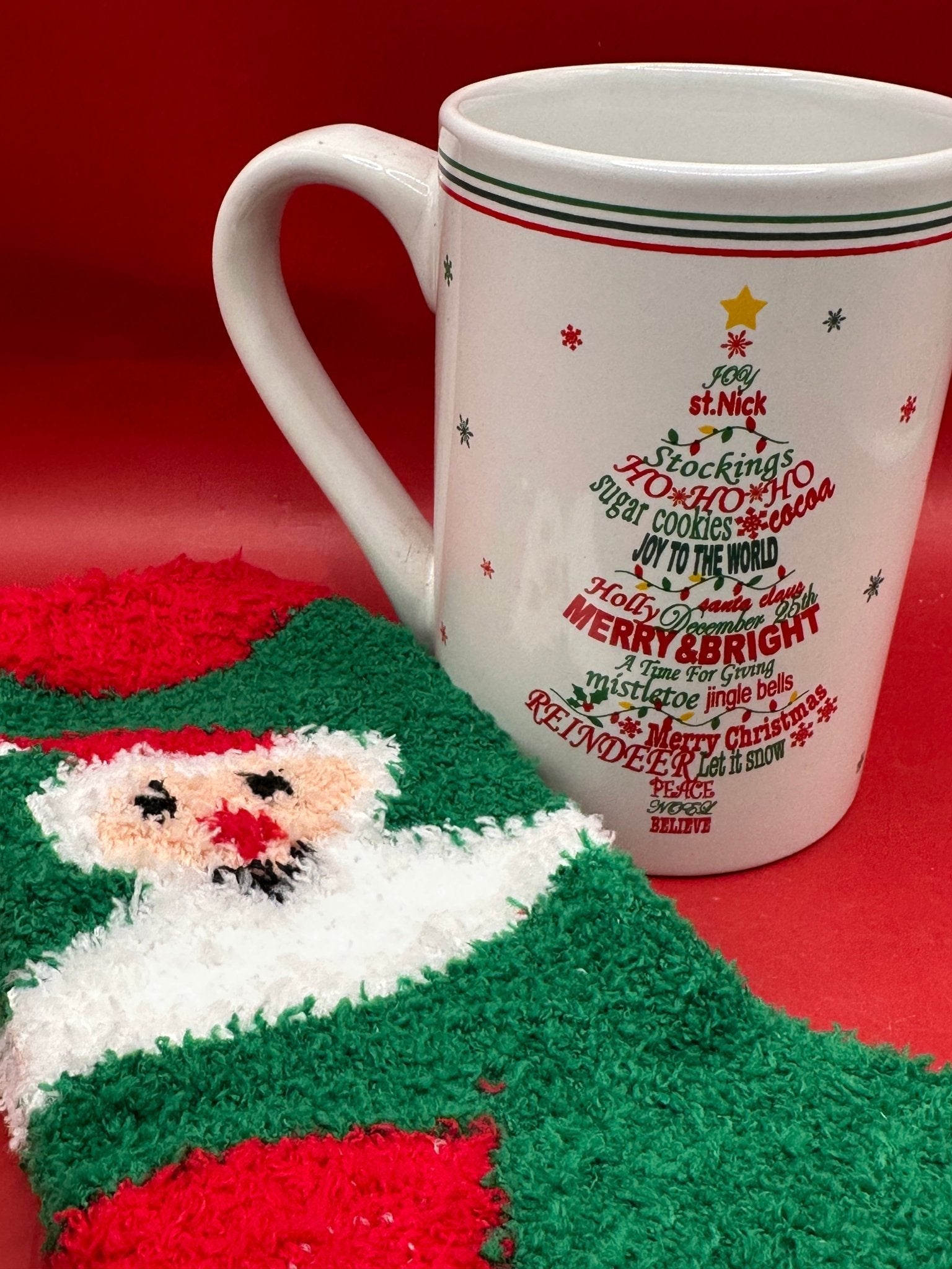 Christmas Mug with Fuzzy Christmas Socks