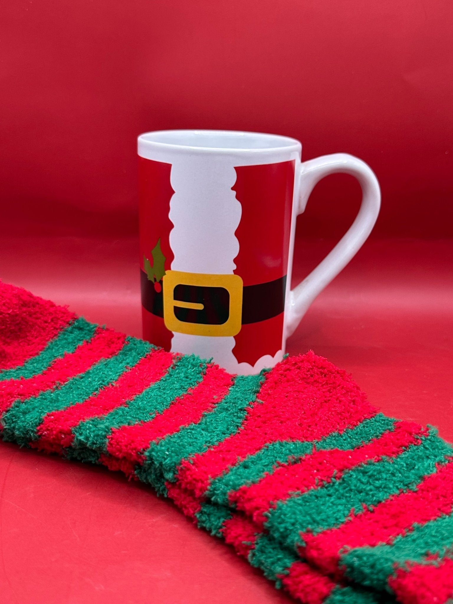 Christmas Mug with Fuzzy Christmas Socks