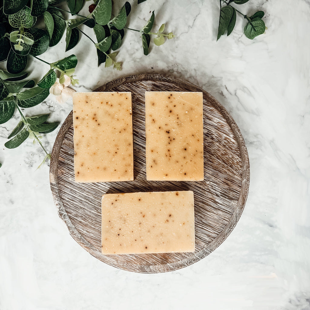 Cinnamon Latte Soap Bar - Spicy Cinnamon Coffee Scent With Coffee Grounds